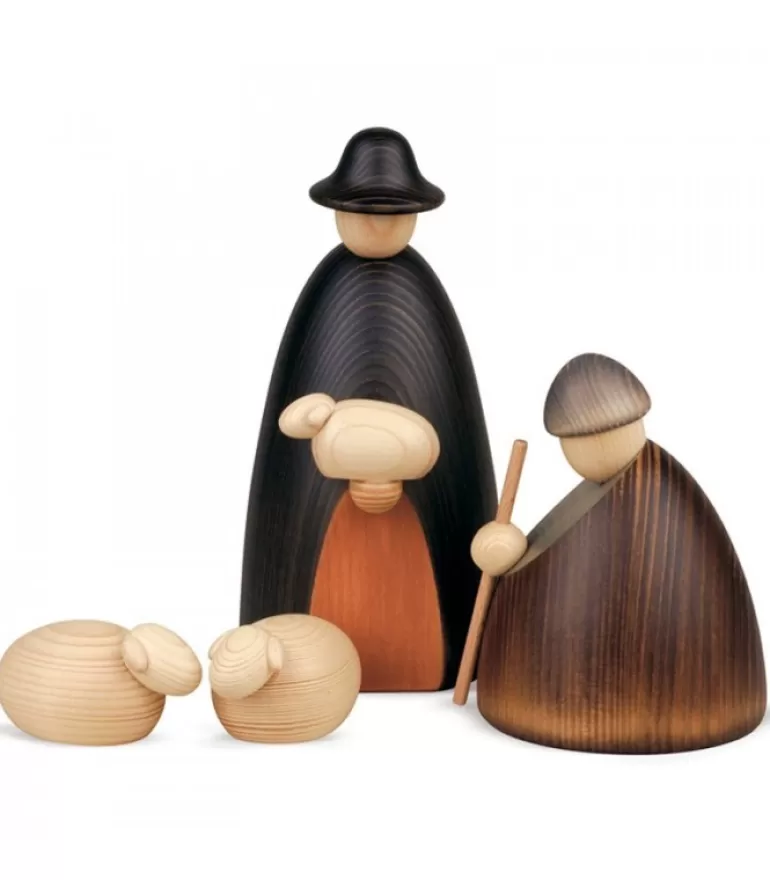 Discount Personnages Grande Crèche De Noël : Bergers, Moutons Et Agneau, 17 Cm Personnages De Crèche De Noël