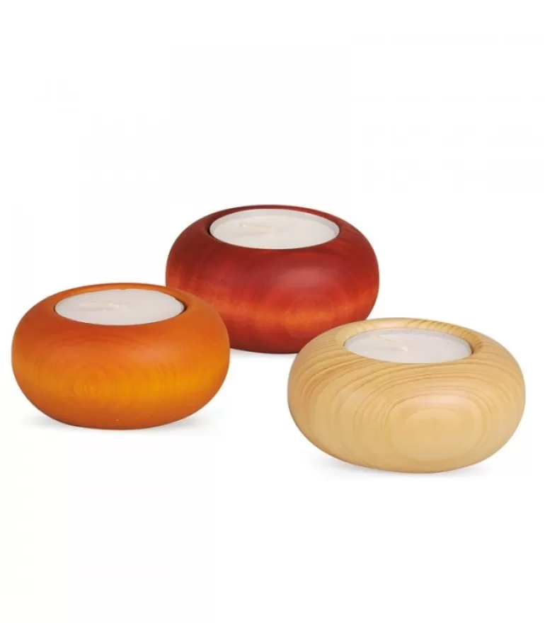 Clearance Petit Bougeoir En Bois Couleur Lasure, 7 Cm Personnages De Crèche De Noël