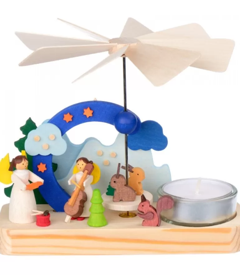 New Petit Carrousel En Bois Anges Musiciens Manèges De Noël