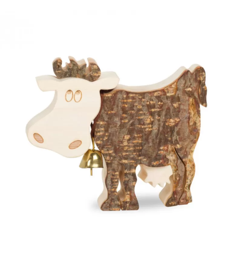 Hot Petite Vache En Bois, 6 Cm Animaux En Bois