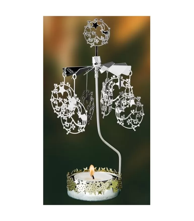 Outlet Photophore De Noël Couronne D'Etoiles Et Cerfs Bougeoirs Carrousels Photophore De Noël