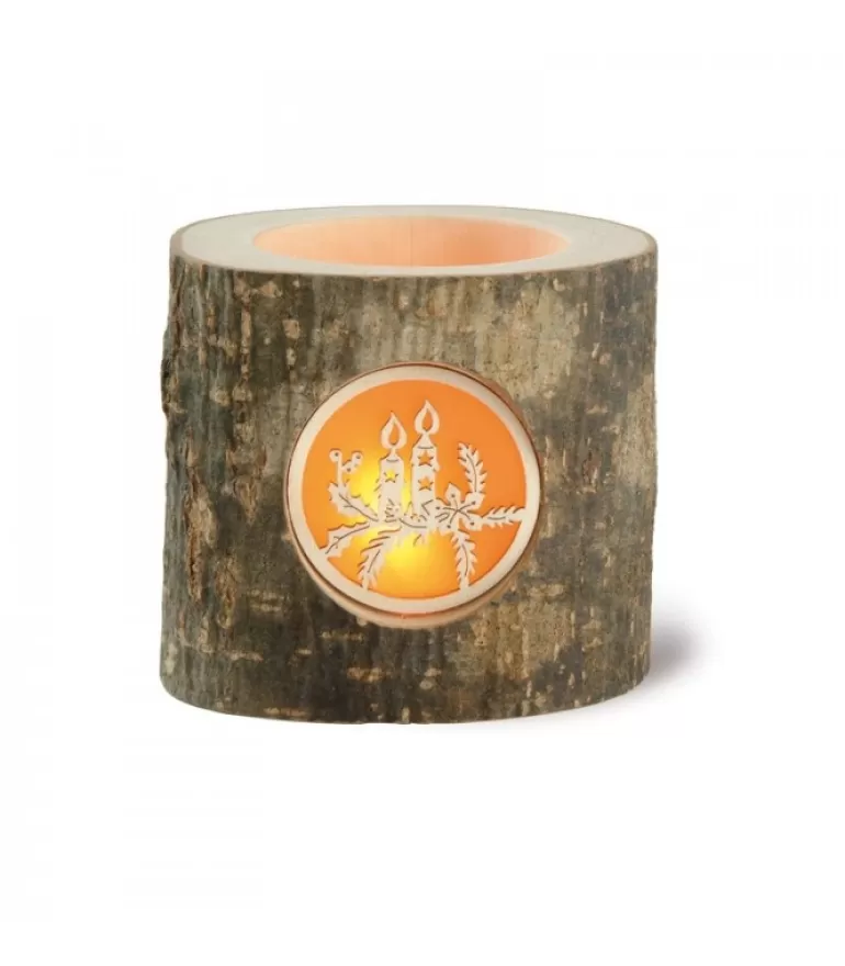 Outlet Photophore En Bois, Motif Bougies De Noël Photophore Bois