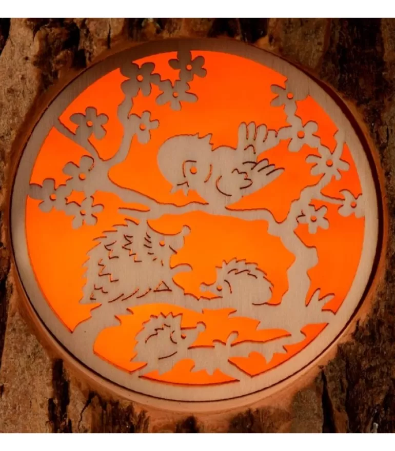 Cheap Photophore En Rondin De Bois, Avec 3 Motifs, Ecureuil, Chat Et Oiseaux Photophore Bois