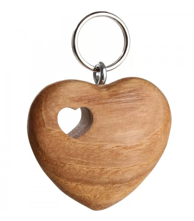 Flash Sale Porte-Cle Double Coeur Porte-Clés En Bois