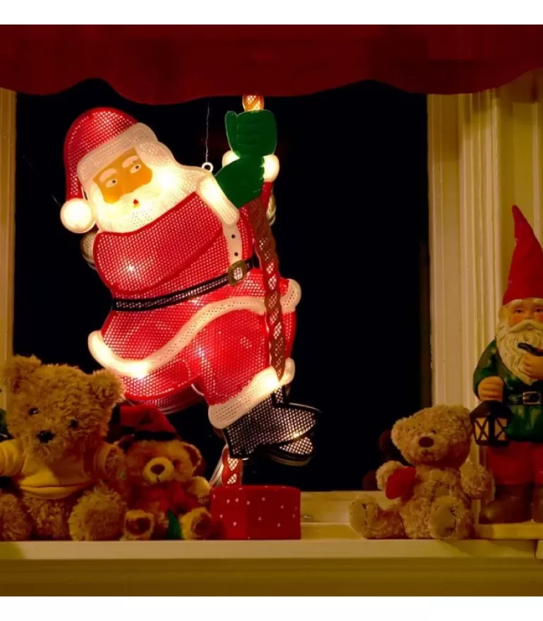 Flash Sale Père Noël Lumineux Grimpeur Sur Une Corde Père Noël Lumineux