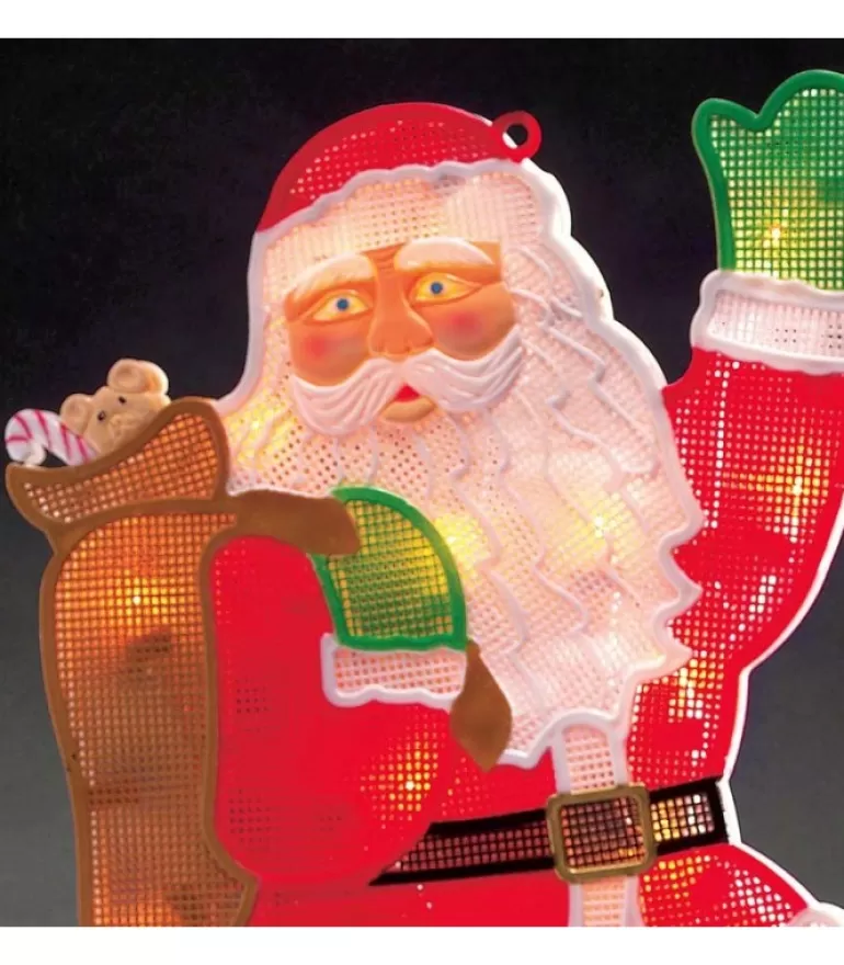 Store Père Noël Lumineux Qui Salue Père Noël Lumineux