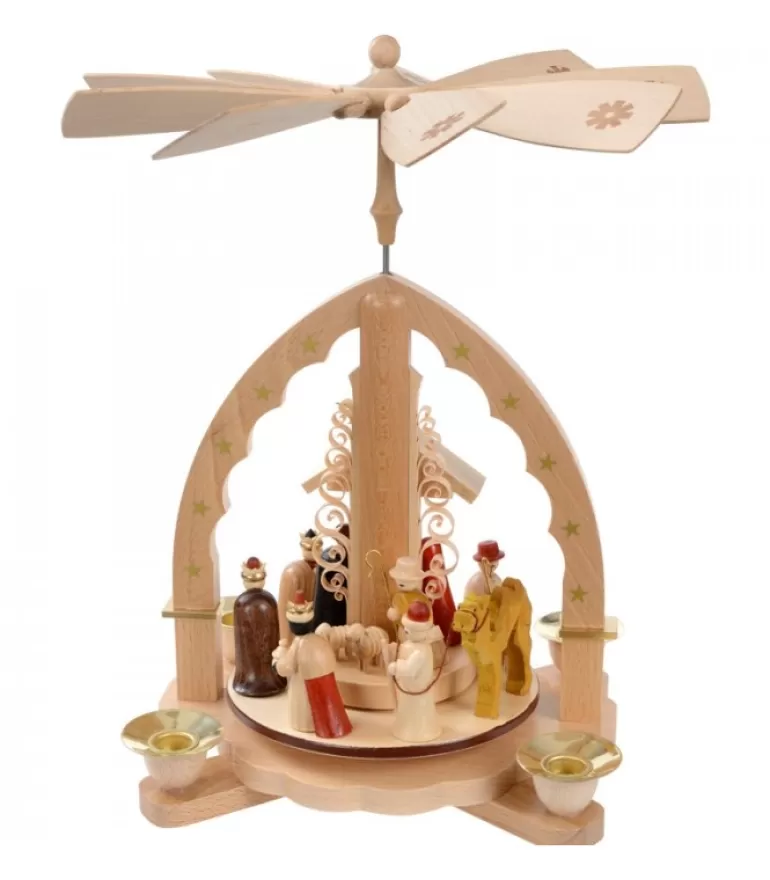 Store Pyramide A 4 Bougies En Bois Pour Un Noël Traditionnel Pyramides De Noël Allemandes