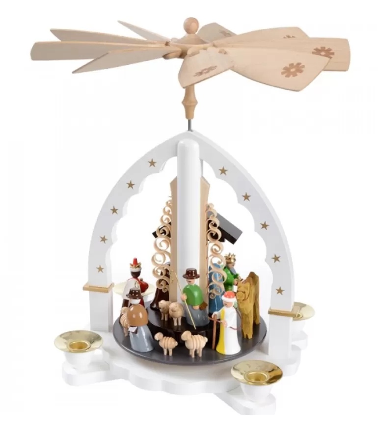 Cheap Pyramide Allemande Avec Crèche De Noël Blanche Pyramides De Noël Allemandes