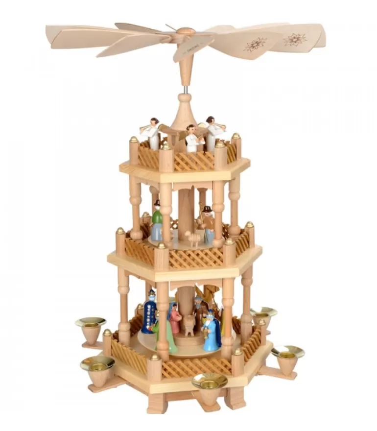 Cheap Pyramide De Noël 2 Etages Avec Personnages Couleur Pyramides De Noël Allemandes