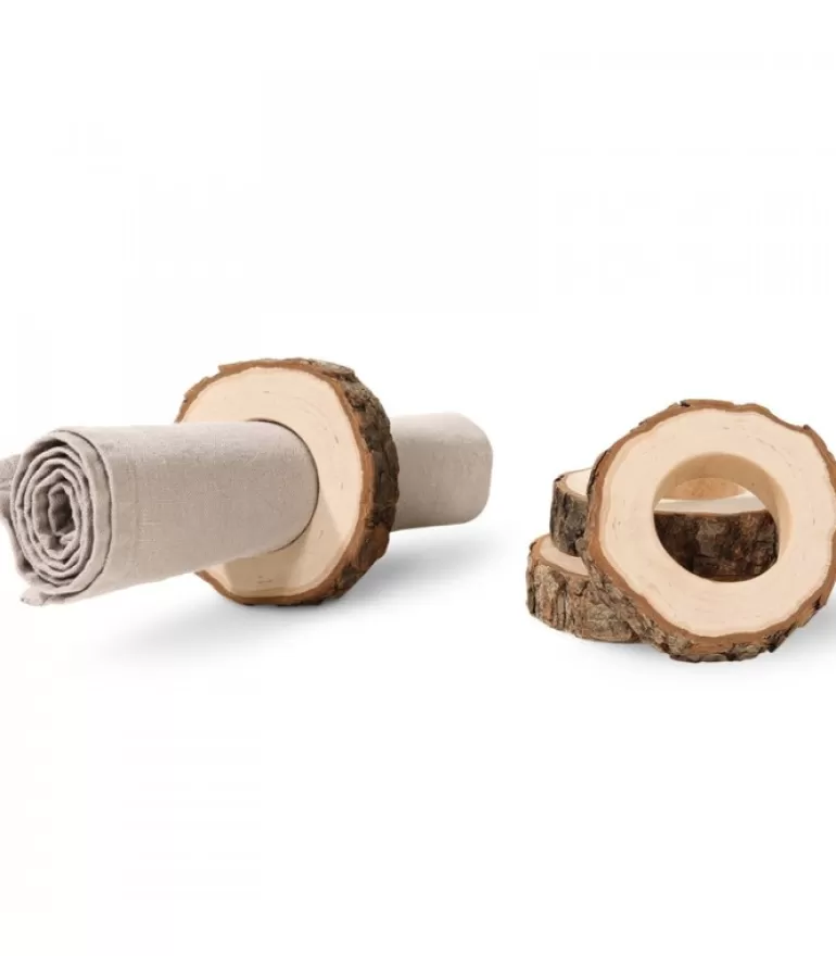 Hot Rond De Serviette En Bois (4 Pieces) Objet Déco Bois