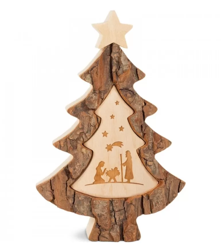 Best Sapin En Bois Avec Gravure Crèche De Noël, 15 Cm Sapins En Bois