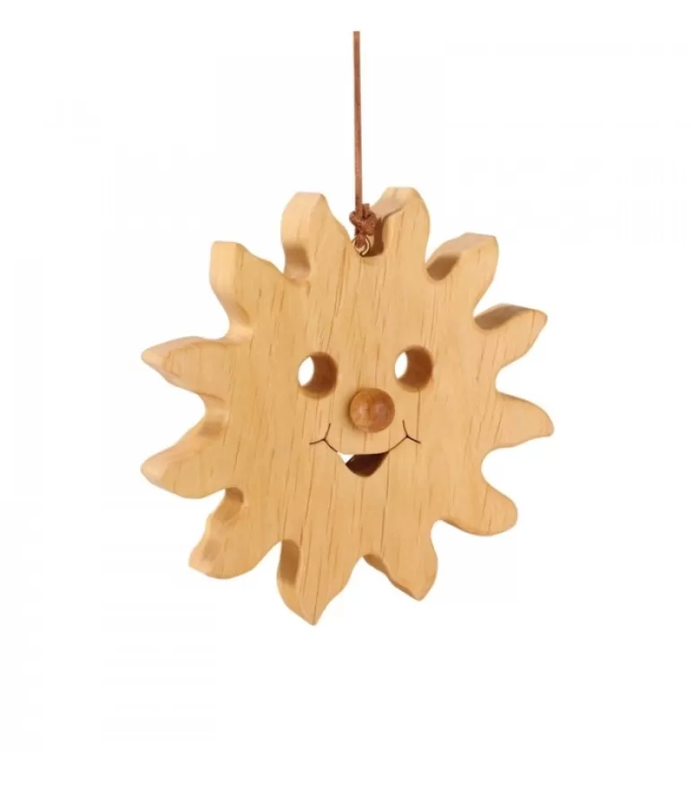 Flash Sale Soleil A Suspendre En Bois De Chene 12 Cm Décorations En Bois Pour Sapin De Noël