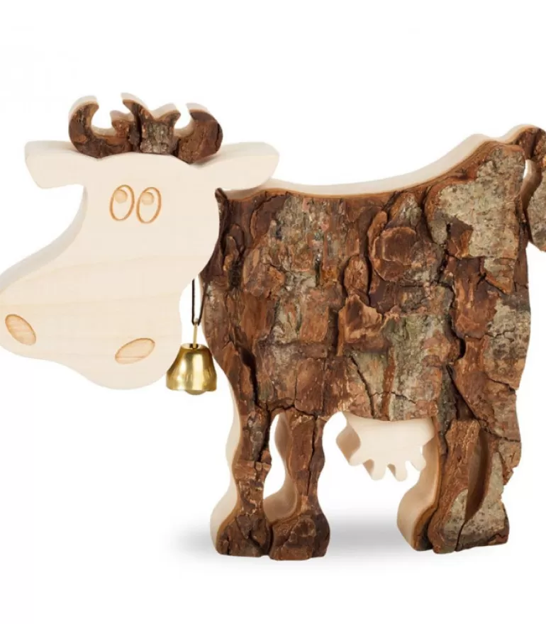 Best Sale Vache Bois, 12 Cm Animaux En Bois
