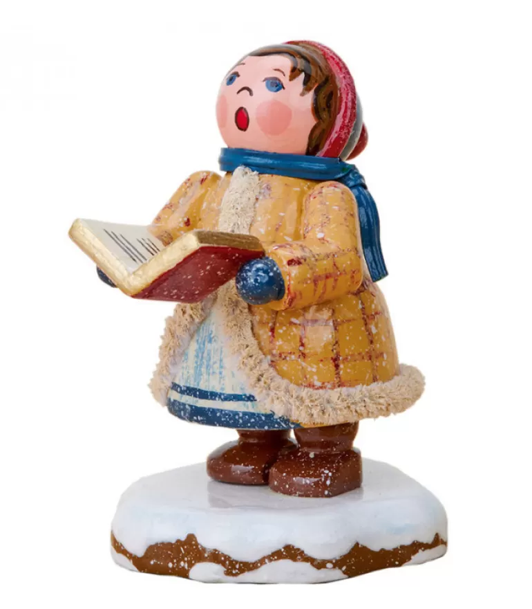 Online Village De Noël Miniature, Fillette Chantant Noël Village De Noël Miniature