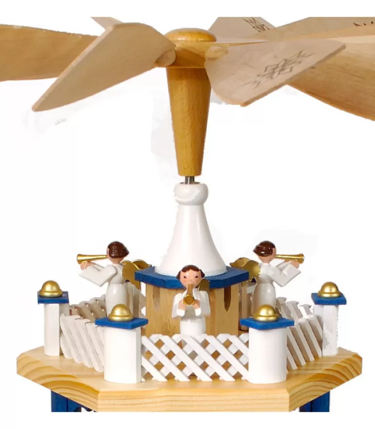 weihnachtspyramid_allemande__etages_blanc_bleu_3.webp Flash Sale Weihnachtspyramid Allemande 2 Etages Blanc Bleu Pyramides De Noël Allemandes